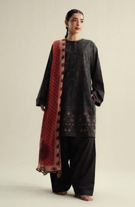 COCO ZS FABLE -05 A Digital Printed Slub Cotton Suit With Digital Printed   Chiffon Dupatta