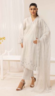 NAYAAB AALAYA V/2 03 Luxury Lawn Embroidery Suit with crinkle embroidery Dupatta