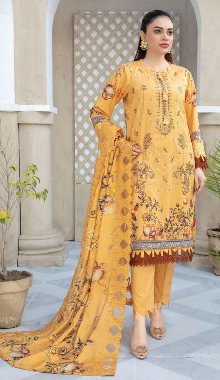 ANCHAL BY NAIMAL V/67 03 Doria Lawn Embroidery Suit with Slub Diamond Cutwork Embroidery Dupatta