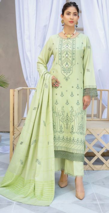 V/1734 D-03 Pashmina Embroidery suit with Pashmina Embroidery Shawl