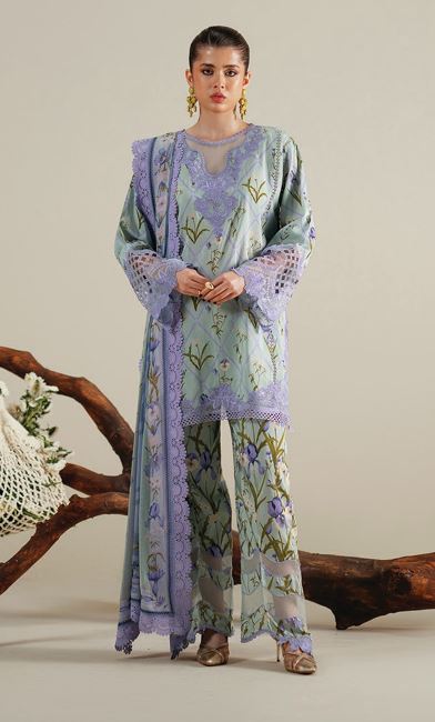 ERES BONITA BIN ILYAS 1103 A Embroidered  Viscous Printed Suit  With Digital Printed  Chiffon Dupatta