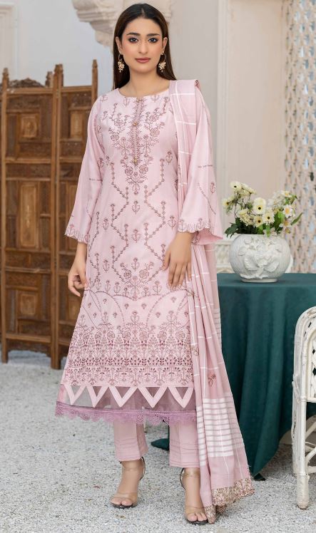 V/1711 D-03 Pashmina Embroidery suit with Pashmina Embroidery Shawl