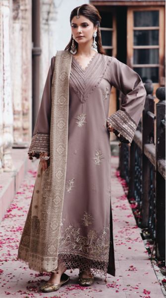 ONORA HUMDUM 05 Premium Embroidered KHADDAR Collection with Heavy Printed JACQUARD Shawl