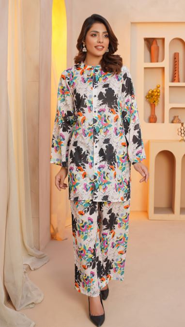 BLOSSOM LALA V/2 LS-0235 Allover print lawn 2 piece suit