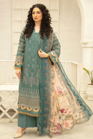 ABISHA V/41 03 Lawn Embroidery Suit With Diamond Embroidery Dupatta