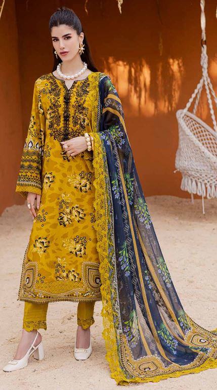 GARDENIA NUREH NWG-87 Luxury Viscose Embroidery Suit with Chiffon Dupatta
