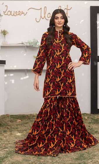 EHSAAS ORANG V/35 05 Allover Print Suit 2 piece