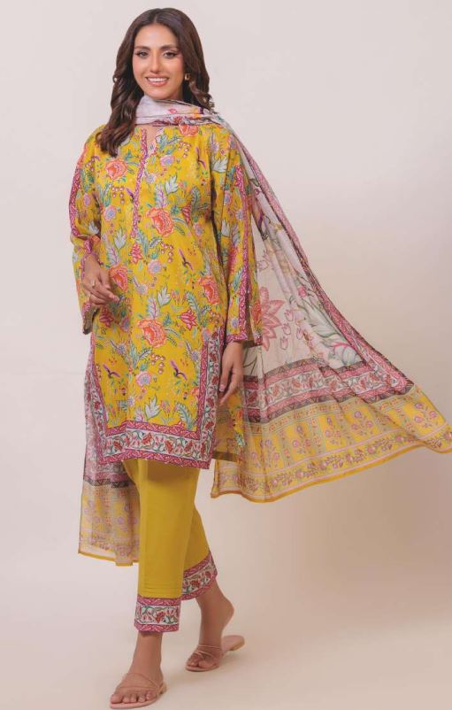 SATRANGI 7S24P3P836 Lawn print 3 piece suit with lawn Dupatta