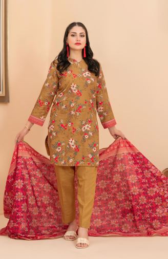 RAHAF TAWAKKAL 4782 Un-Stitched Digital Printed Khaddar Shirt Designs with  Exclusive Digital Printed Khaddar Dupatta & Un-Stitched Plain Khaddar Shalwar Fabric