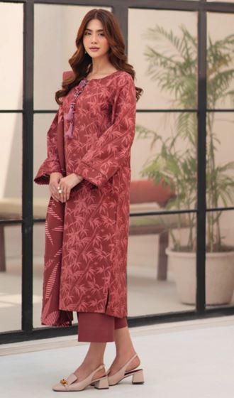 LA VIE HUMDUM 03 Premium Printed Khaddar Collection with Same Fabric Shawl