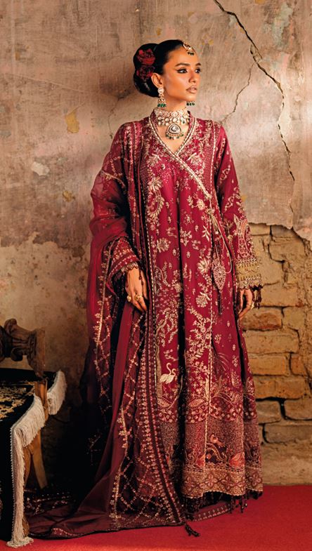 MEHERMAAH FLORENT AFSAANA Embroidered FANCY Embroidered RawSilk Suit With Embroidered  Organza Dupatta (Ready to Wear)