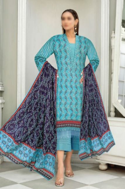 KIRAN V/3 D 01 LAWN fancy Dora digital print suit with fancy voil dupatta