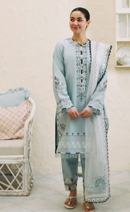 ARZOO-1A LAWN EMBROIDERY SUIT WITH FANCY DUPATTA