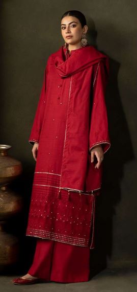 WUW24E30238 Dyed Embroidered Khaddar Suit 3pc