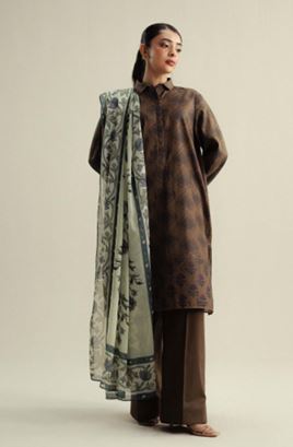COCO ZS ROVE -06 A Digital Printed Cotton Satin Suit With Digital Printed Silk Dupatta