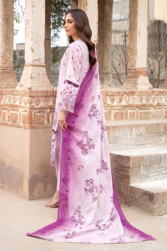 Lawn Embroidery Suit With Zari Voil Embroidery Dupatta