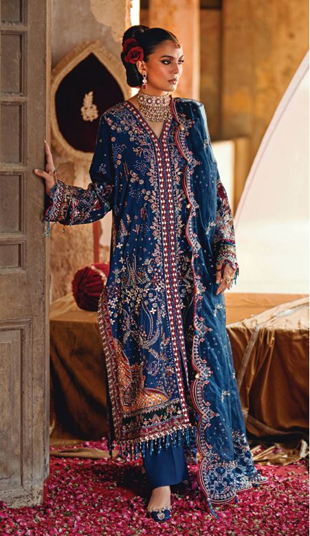 MEHERMAAH FLORENT JASHN Embroidered FANCY Embroidered Raw Silk Suit With Premium Organza Dupatta (Ready to Wear)