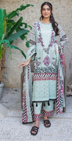 ICON RANGOLI MR 04 Print ChickenKari Lawn Embroidery Suit With Lawn Embroidery Dupatta
