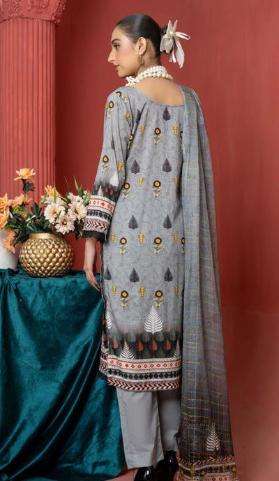 Lawn Embroidery suit with fancy Dupatta