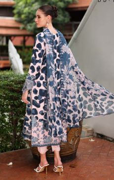 DAILY DELIGHTS NUREH DD-14Embroidered slub linen viscose collection with bamber chiffon dupatta