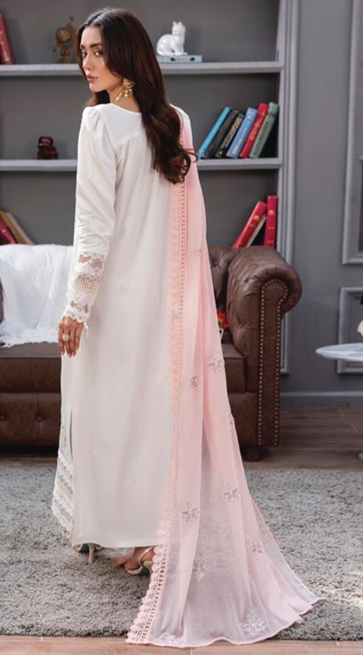 FAREEHA HUMDUM 003 Premium Embroidered  VISCOSE Collection with Heavy Embroidered Chiffon Contrast Duppata