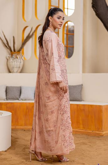 BISMILL PALWASHA V/20 D#03 Exclusive Full  Embroidered Bareeza keandi Shirt with special Embroidered crinkle Duppta