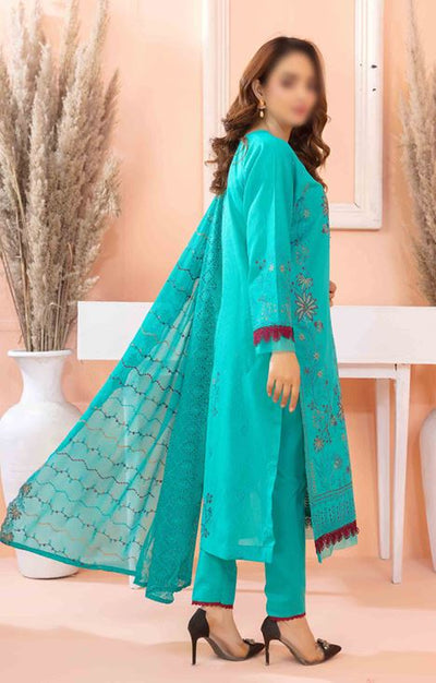 ULFAT FATIMAS V/1819 03 Lawn Embroidery Suit With Crinkle Shiffli Embroidery Dupatta