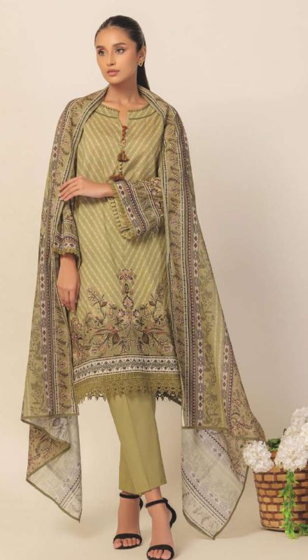 SATRANGI 1S24P3P817 Lawn print 3 piece suit with lawn Dupatta