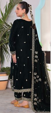 VELVET CREATION V/1 03 Embroidery Cut Dana Velvet Shirt With Fancy Cut Dana Embroidery Shawl and Embroidery Velvet Trouser.