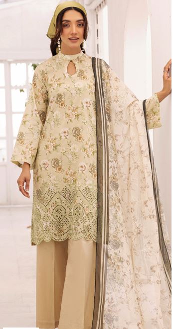 ZOHRA MOTIFZ 5406 Digital Printed Embroidered Lawn Suit WIth Crinkle Chiffon Dupatta 3pc