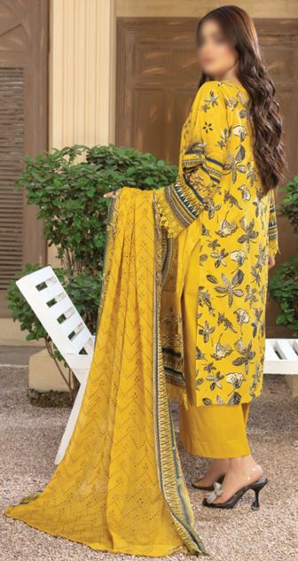 AKAASH FATIMAS V/1975 03 Lawn Embroidery Suit With Chiffon Dupatta