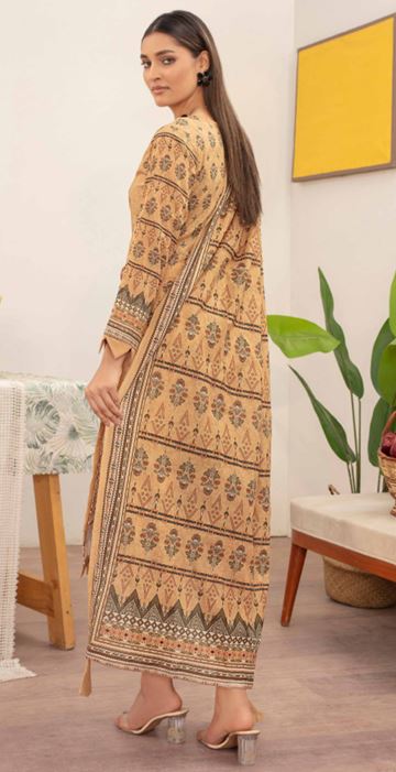 EMBELLISH AALAYA V/5 03 Lawn Aplic Work Embroidery Suit With Stripe Dupatta