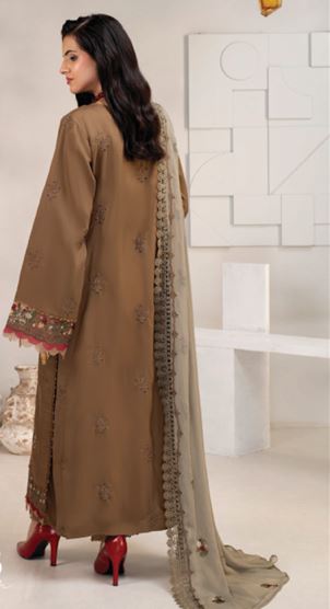 ELLENA HUMDUM 03 Premium Embroidered Viscose Collection with Heavy Embroidered Chiffon Dupatta.
