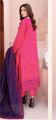 Lawn Embroidery suit with fancy Dupatta