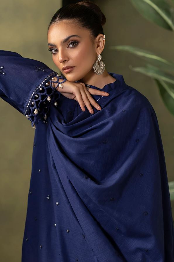 WUW24E30322 Dyed Embroidered Khaddar Suit 3pc