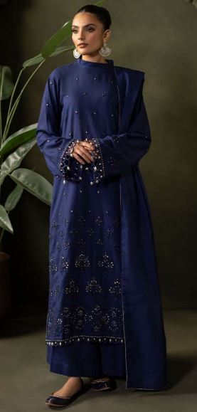 WUW24E30322 Dyed Embroidered Khaddar Suit 3pc