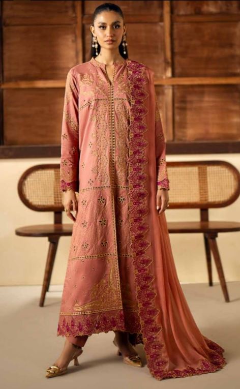 Luxury Lawn embroidery suit with fancy embroidery dupatta