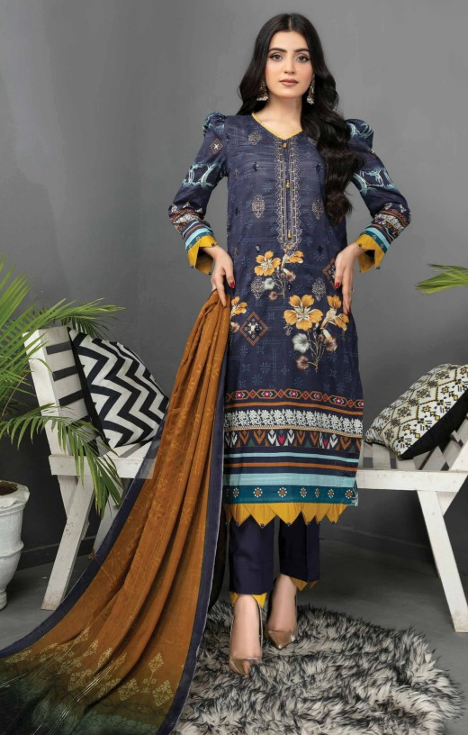 Air jet bana Dora lawn embroidery suit with fancy dupatta