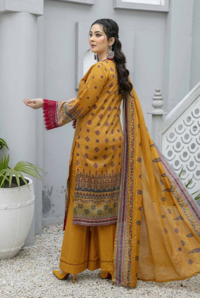 Lawn embroidery suit with fancy dupatta