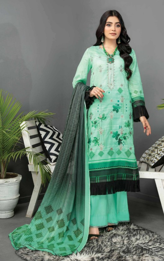 Air jet bana Dora lawn embroidery suit with fancy dupatta