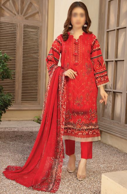 AKAASH FATIMAS V/1975 04 Lawn Embroidery Suit With Chiffon Dupatta