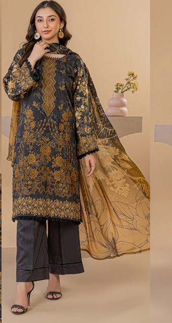 DASTAK PALWASHA V/36 04 Exclusive Digital Embroidery Viscose Shirt with Special Digital Printed Crinkle Dupatta