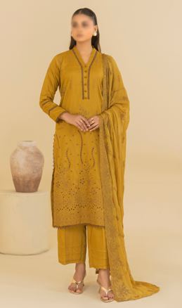 LAAJ FANTAK V/1 D 04 Doriya Viscose Embroidery Suit with Chiffon Embroidery Dupatta