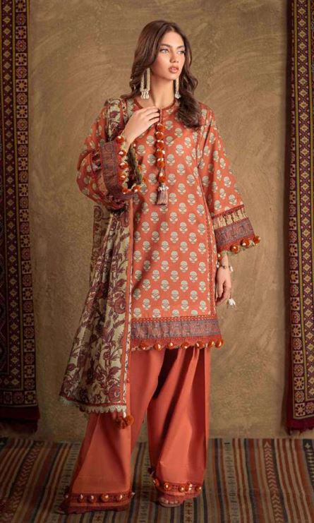 SATRANGI PHULKARI WSS25P3023 Print Lawn suit 3 piece