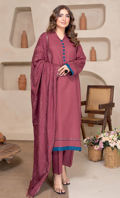 AAINA BR 04 Supreme Zari WOOL Suit with Jacquard Wooly Shawl