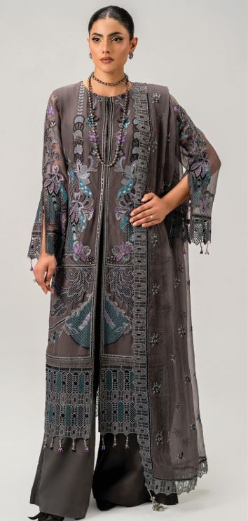 AURA ZEBTAN V/01 AR-07 Embroidered chiffon shirt with Embroidered chiffon dupatta