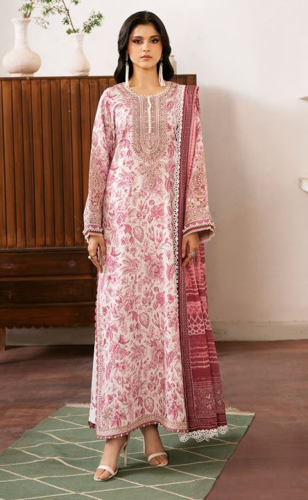 Digital Viscose embroidery suit with Silky Dupatta