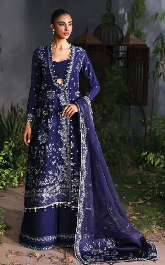 LA FUCHSIA AFROZEH MAISON ALF-25-V1-04 EMBROIDERED RAW SILK SUIT WITH EMBROIDERED DUPATTA