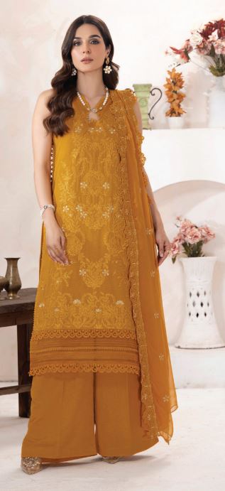 Karandi embroidery suit with chiffon embroidery dupatta