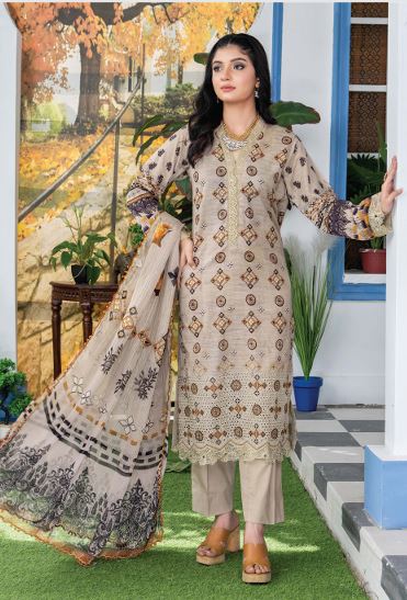 ROOP PALWASHA V/68 04 Lawn Embroidery Suit With Crinkle Dupatta